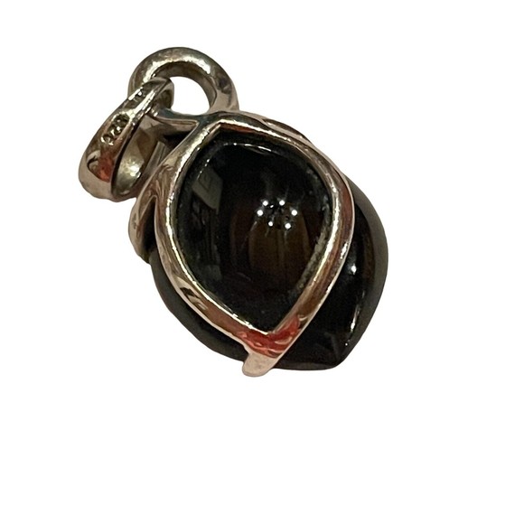 Sterling Silver 925 Black Onyx Cubic Zirconia Pendant EMA Jewlery Inc - Picture 4 of 11